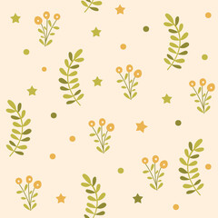 Floral seamless pattern design. Vector illustration.