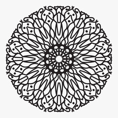 Mandala pattern black and white good mood