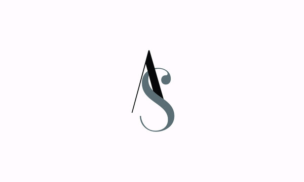Alphabet letters Initials Monogram logo AS, SA, A and S
