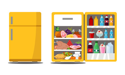 Refrigerator full of tasty food