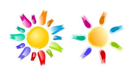 Fototapeta na wymiar The Symbols of the bright color summer sun.