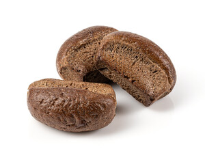 Rye bread isolated on white background