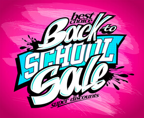 Back to school sale vector banner mockup