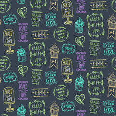Baked with love pattern background