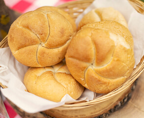 Heap of roll of breads in basket