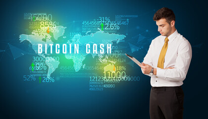 Businessman thinking about market concept