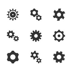 Gear, cog vector icon set