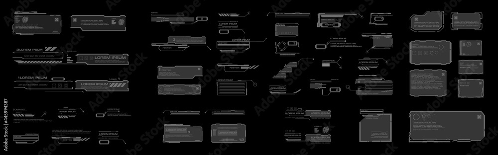 Fototapete callouts and titles in hud style. set futuristic user interface elements. titles, information window