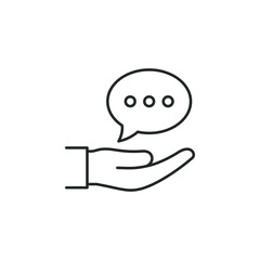 Chat icon line style isolated on white background. Vector illustration
