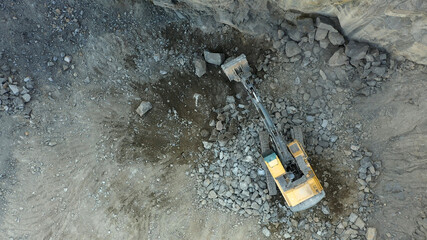 Quarry for the extraction of granite. Granite quarry.