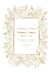 金の花の装飾　デザインフレーム