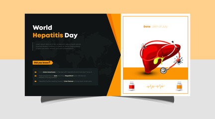 World hepatitis day poster, banner, flyer, social media post design