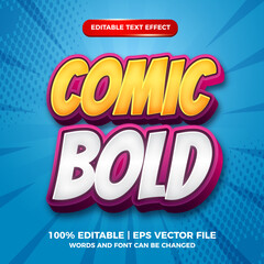 comic bold 3d editable text style effect template