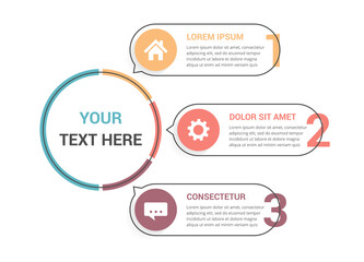 Diagram template with three steps or options, workflow, process chart, infographic template for web, business, presentations