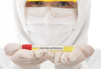 Researcher give tube of vaccine approved - 445998151