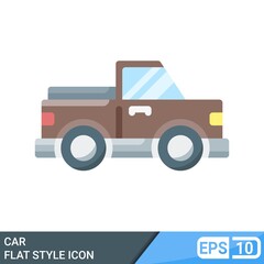 car icon flat style illustration isolated on white background. EPS 10