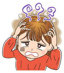 頭皮臭に悩んでいる女性