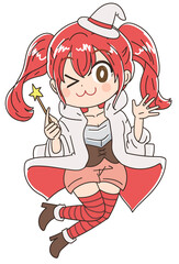 ファンタジー系アニメキャラのイラスト 魔法使い