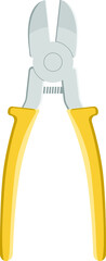 Yellow Diagonal Cutting Plier with Flat and Modern Style