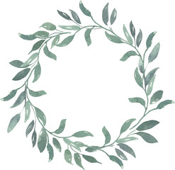 Watercolor floral wreath, Peach blush pink flower, Pastel blue rose circle frame, Greenery digital clipart, Printable art, Sublimation design