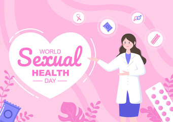 World Sexual Day which is held on September 4th For Raise Public Awareness About Harassment And How To Prevent Violence. Background Landing Page Illustration