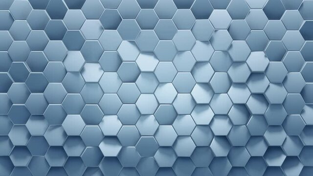 Abstract honeycomb background. Seamless loop 3D render animation