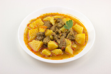 estofado de ternera con patatas, typical spanish dish of beef stew with potatoes