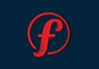 Red F in circle initial letter