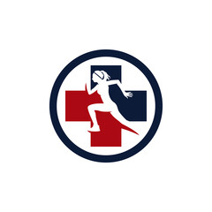 women's running sports health illustration logo