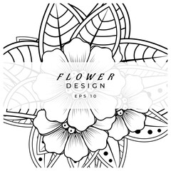 mehndi flower decorative ornament in ethnic oriental style. doodle ornament. outline hand draw.