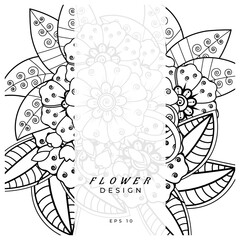 mehndi flower decorative ornament in ethnic oriental style. doodle ornament. outline hand draw.