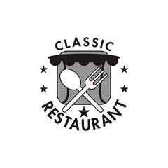 restaurant logo design - vector illustration
