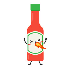Chili sauce cartoon vector. free space for text. wallpaper. Tabasco.