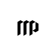 m p mp initial logo design vector template