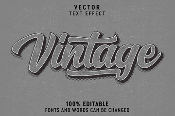 vintage text effect stock vector