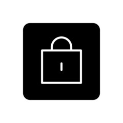 Padlock icon vector filled square style