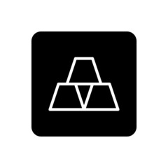 Gold icon vector filled square style