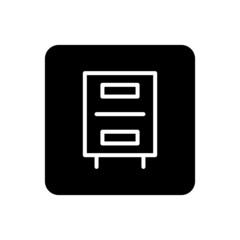 Cabinet icon vector filled square style