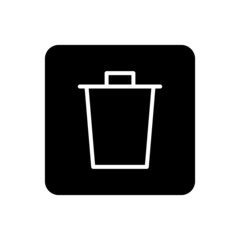 Trash icon vector filled square style