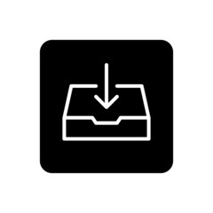 Inbox icon vector filled square style