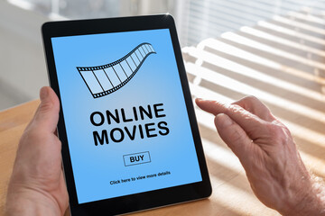 Online movie concept on a tablet