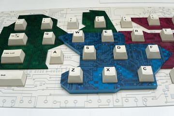 Large computer keyboard sculpture model