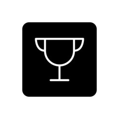 Trophy icon vector filled square style