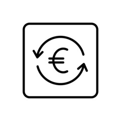 Euro exchange icon vector line square style