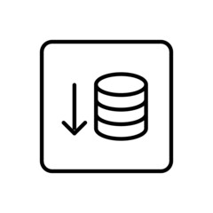Loss funds icon vector line square style