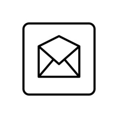 Open email icon vector line square style