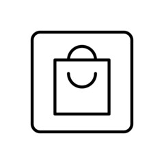Shopping bag icon vector line square style