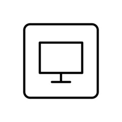 Monitor icon vector line square style