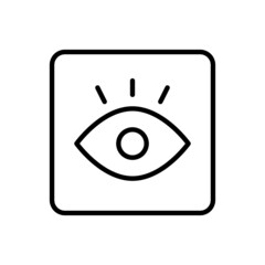 Eye icon vector line square style