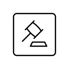 Auction icon vector line square style